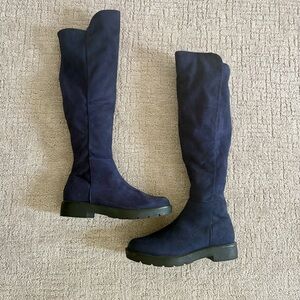 Nine West Tread 2 Women's over the knee blue suede boots 8.5
